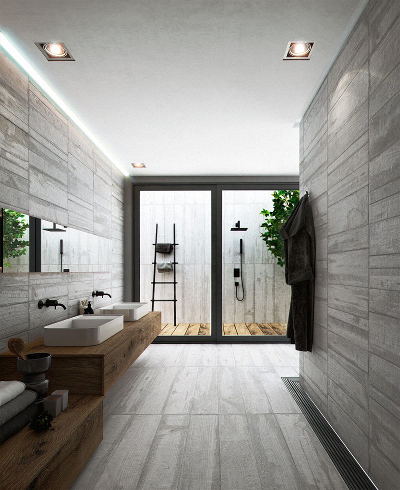 Baño con doble ventana y salida al exterior